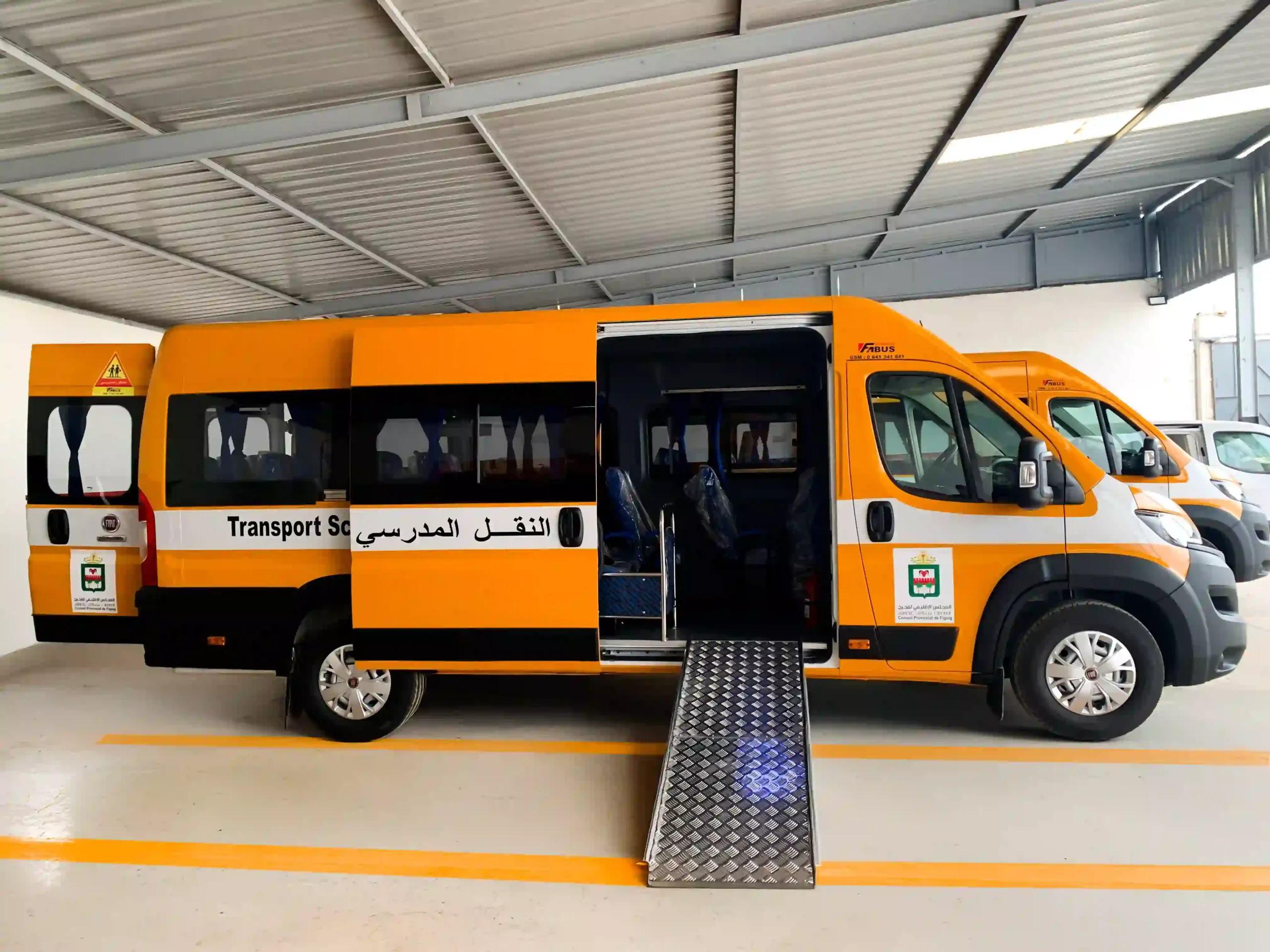 Véhicule de transport scolaire aménagé